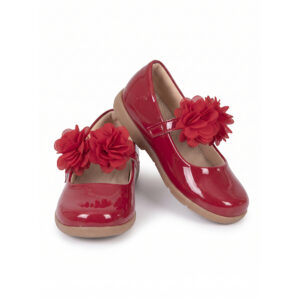 Zapato Bailarina Rojo y Negro - 58IR3